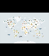 LIVING EARTH - Papier peint panoramique - Mappemonde animaux